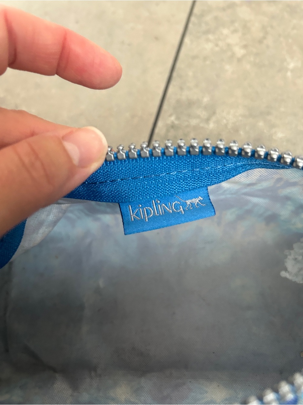 Kipling Freedom Pencil Case Cosmetic Bag Blue Tie Dye - Picture 10 of 11